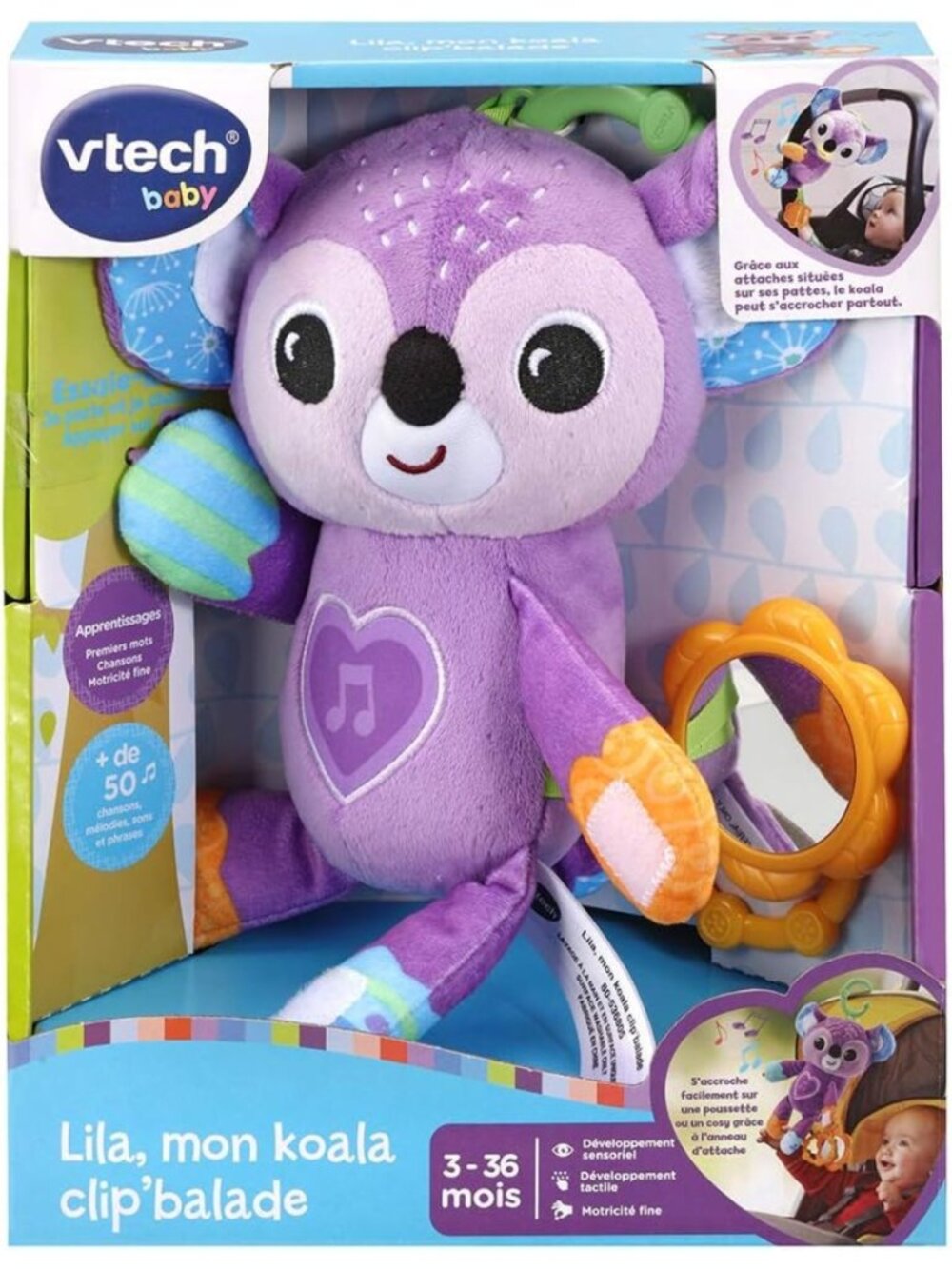 Vtech Grab&Go Koala Interactive Plush Animal Take-Along Toy (French) New in Box